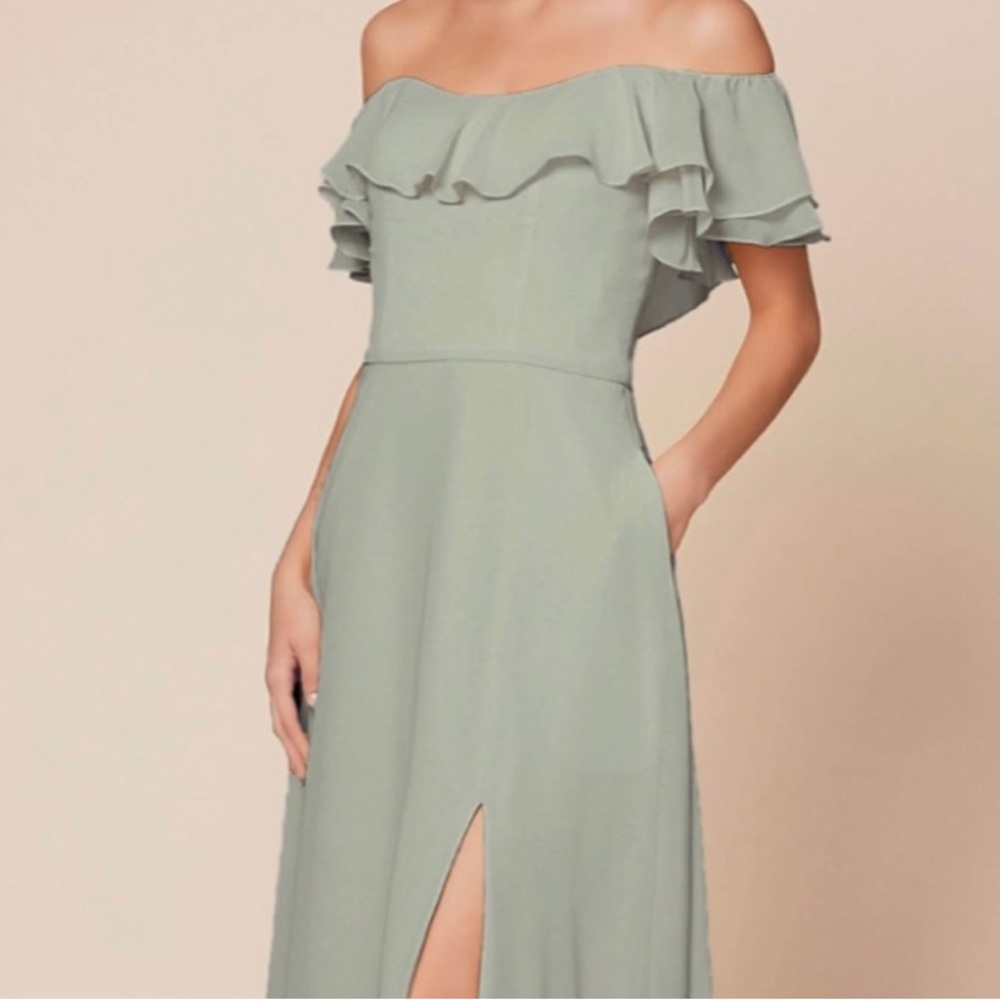 Dear Cleo Abigail Off the Shoulder Bridesmaids Dress in Meadow